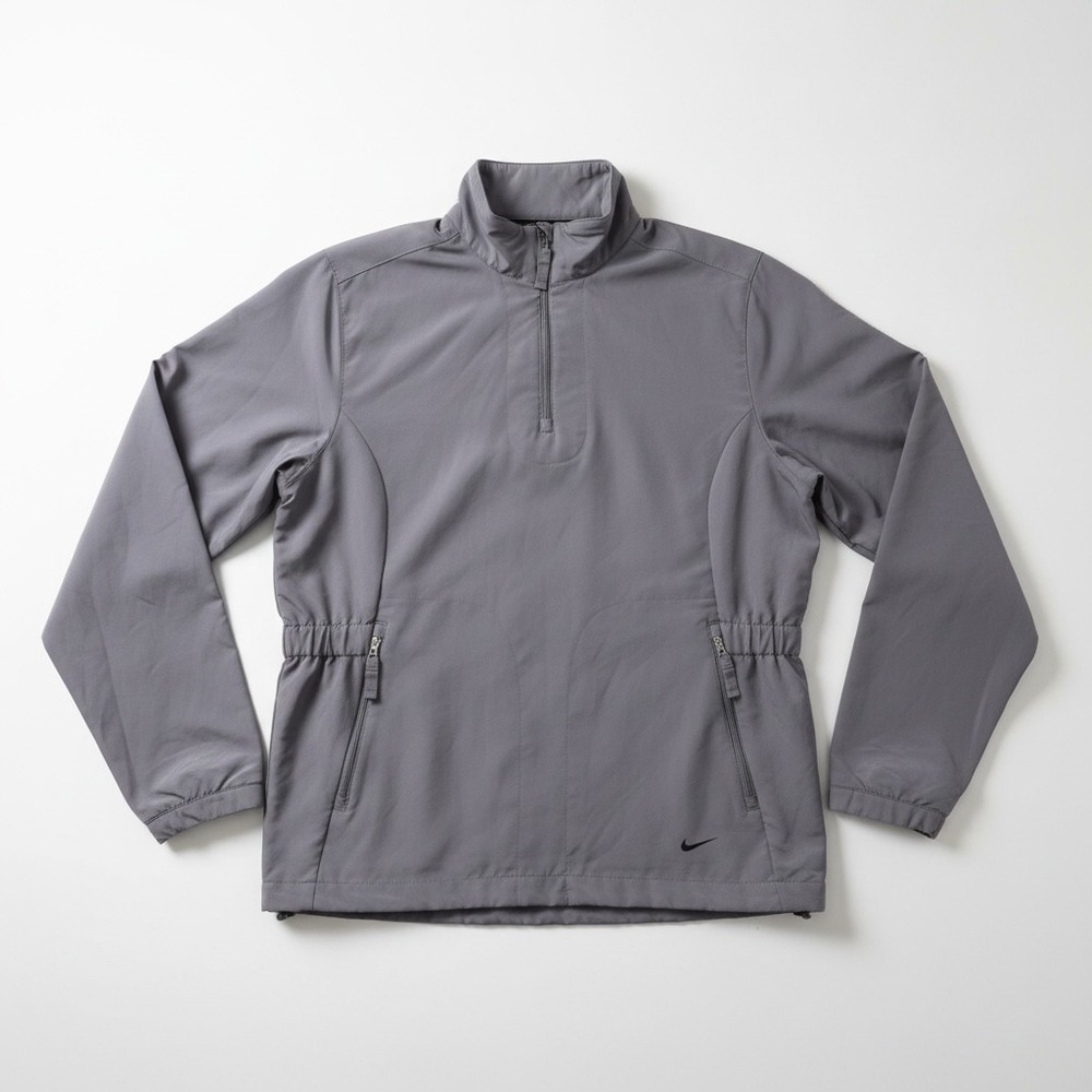 Nike Golf Grey Quarter Zip Elastic Waist Sweatshirt Windbreaker M Sporty‎